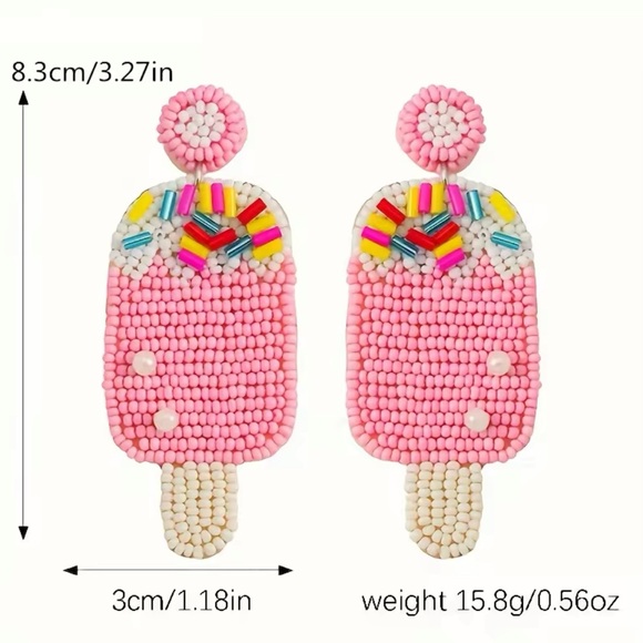 ⚡️FLASH SALE⚡️ Handmade beaded ice cream earrings 🍦 - Picture 2 of 2